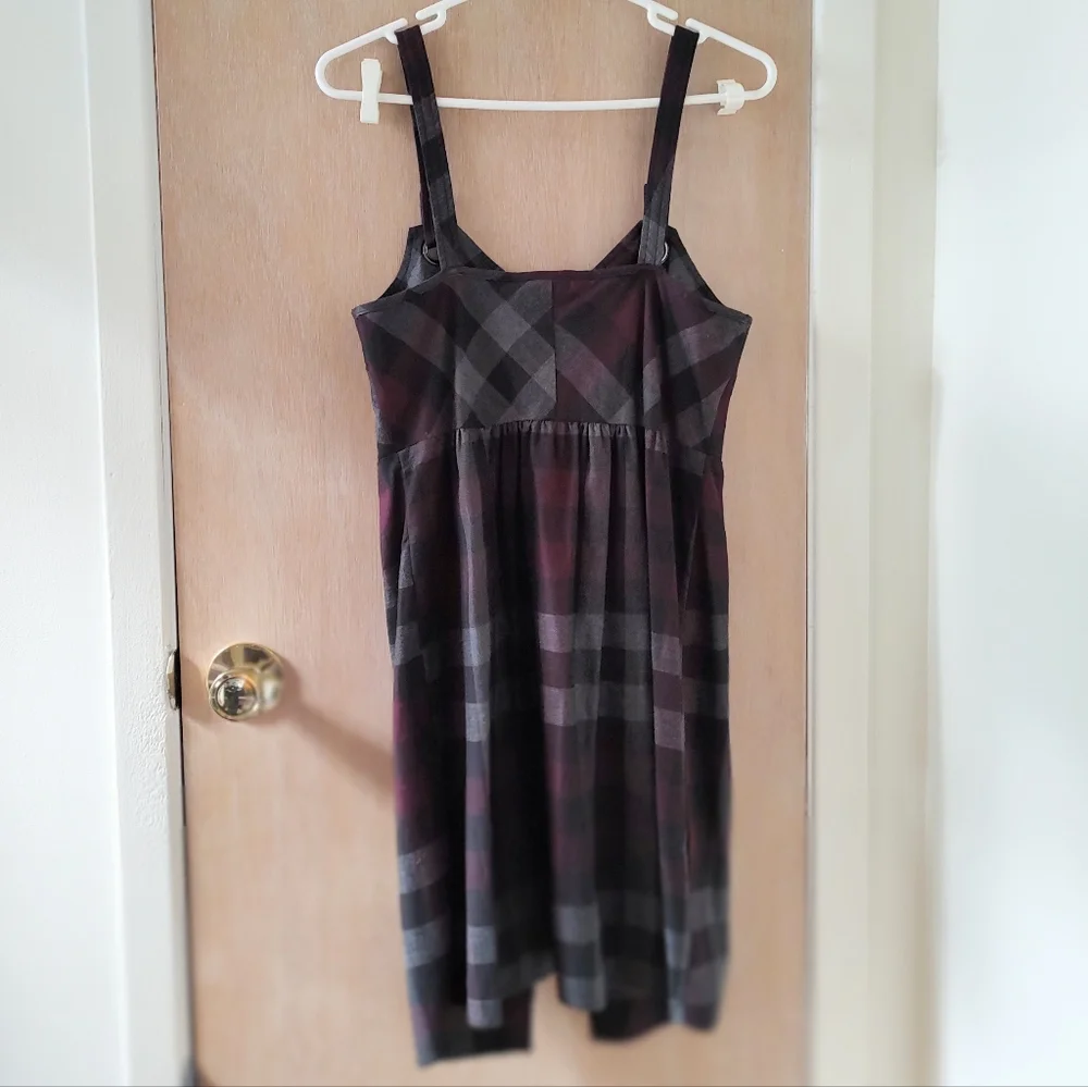 NWT BCBG plaid babydoll open dress - Picture 3 of 11